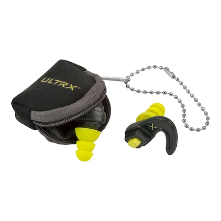 Ultrx Shift Adjustable Protection Ear Plugs, Gray/Yellow 4103